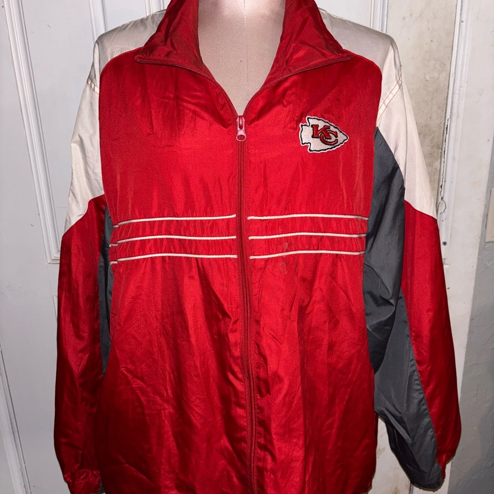Reebok Kansas City Chiefs SI NFL Red Lightweight Jacket Size Large